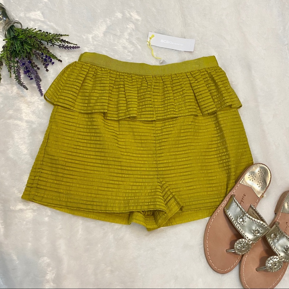 NEW BCBGeneration Ruffle Peplum Shorts - Picture 3 of 7